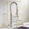 Torneira de cozinha bronze de bronze alto torneira de cozinha misturador mixer faucet pull spray único punho giratória swivel bico misturador taps mh-4829 211108