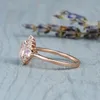 Fashion Moonstone Gemstone Ring per le donne Ragazze Opal Finger Band Anelli Festa di nozze Regalo di compleanno Elegante design di gioielli vintage