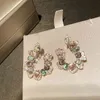 SINZRY 2021 traje na moda jóias de qualidade superior qualidade cúbica zircão colorido bling geométrico cristal coreano brando brincos
