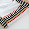 Baby Boys Girls Rompers Summer Short Sleeve Jumpsuits Toddler Cotton Turn-Down Collar Onesies Newborn Striped Romper