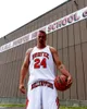 Gerileme 1990-1994 B.M.C. Durfee Basketbol Jersey Lisesi Beyaz # 24 Chris Herren Formalar Erkek Dikişli Özel Yapılan Boyut S-5XL