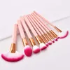 Set di pennelli per ombretto rosa adorabile 4/10 pezzi Strumenti per pennelli Accessori per donne Beauty Blush Evidenziatore Manico in legno Capelli morbidi Portatile Durevole DHL Free