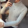 Ropa De Hombre Winter Male Turtleneck Twist Pattern Sweater Knit Korean Style Casual Teens Pullover Slim Sweaters Vetement Homme 210604
