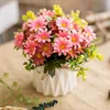 Decorative Flowers & Wreaths Artificial Flower Daisy Bouquet Fake Floral Plants Potted Decor For DIY Living Room Home Garden Wedding Decorat