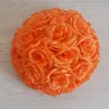 10" 25 CM Elegant Artificial Silk Rose Flower Ball Kissing Balls Craft Ornament For Wedding Party Decoration Supplies 18 Colors