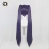 PRÉ-VENTE UWOWO Jeu Genshin Impact Mona Megistus Cosplay Perruque Réflexion Astrale 90 cm Violet Double Queue Y0913