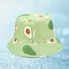 Panama Seau Chapeaux Femmes Hommes Réversible Fruits Banane Pastèque Cerise Imprimé Pêcheur Chapeau Casual Harajuku Hip Hop Cap Large Bord Elob22