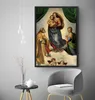Den sixtinska Madonna Raphael målningsaffischen Skriv ut heminredning inramat eller unframed fotopapermaterial