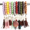 Tassel Bransoletka Keychain Sztuki i rzemiosło DIY Drewniany Klucz Różny Kolor RRB14425