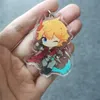 50PC Genshin Impact Zhongli Barbatos Diluc Ragnvindr Key Chains Two-sided Keychain Cosplay Acrylic Pendant Keyring Prop Y220225