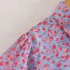 女性エレガントなシフォンミニドレスフリル長袖花柄カジュアルなターンダウンカラーシックレディースシャツ210515