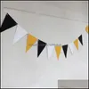 Event Festive Supplies Home & Garden Party Decoration 5M Rose Gold Paper Bunting Triangles Flags Marriage Garlands Wedding Banners Graduatio