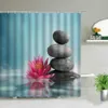 Zen Bath Curtain 3D Waterproof Polyester Shower Curtains Buddha Statue Bamboo Screens Home Decor In The 210915