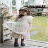 Abito da principessa per ragazza Autunno e inverno Moda soffice garza a maniche lunghe Abbigliamento per bambini 2-8 anni E20643 210610