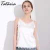 Tataria Tank Bez Rękawów Top Women Plus Rozmiar V Neck Backless Halter S Fashion Seksowna Czarna Koronka Kobieta Lato 210514