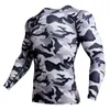 Camisetas para correr Ayjk7 Camuflaje Camuflaje camisa hombres sólido manga larga fitness t tee deporte homme rápido seco moda tops