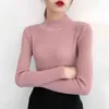 Autumn Winter Fashion Women Pullovers Solid Regular Sweater Knitted Elasticity Casual Sweet Slim Turtleneck Free Size 6031 50 210510