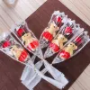 Einzelbärenseife Blume Bär Simulation künstliche Blume Rose Single Rose für Valentinstag Party Single Bouquet Dekorative Blumen Geschenk