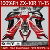 Moule d'injection pour KAWASAKI Body NINJA ZX 10R 1000CC 10 R 2011-2015 101No.10 rouge stock blk ZX-10R ZX1000 C ZX10R 11 12 13 14 15 ZX-1000 2011 2012 2013 2014 2015 Carénage OEM