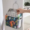 Storage Boxes & Bins 3D Printed Cloth Hanging Bag Wall-Mounted Dormitory Cotton Linen Waterproof Sundries Pocket Bathroom