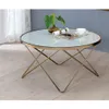 US Stock Living Room Furniture ACME Valora Coffee Table in Champagne & Frosted Glass 81825248B