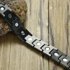 Vnox Cavigliera unica in pietra magnetica per donna Uomo Collegamenti in acciaio inossidabile nero Gioielli a rilascio di stress