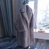 2020 Vinter Kvinnor Högkvalitativ Faux Mink Fur Coat Luxury Long Fur Coat Lapel Overcoat Tjock Varm Plus Storlek Kvinna Plush Coats Y0829