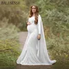 Lace Maternity Maxi Gown Dresses For Photo Shoot Long Sleeve Pregnancy Dress Photography Props with Cloak Pregnant Women Clothes X0902