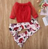 Toddler Bébé Girl Vêtements Ensembles Couleur Solide Couleur à manches longues Pull à billes à manches longues Tops Léopard Print jupe Tutu 2pcs Tenue Vêtements