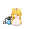الكرتون لطيف هريرة الوجه تغطي القط keychain الراتنج مفتاح سلسلة القطط البرتقال جرس حقيبة قلادة هدية صغيرة