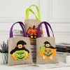 Halloween Cartoon Present Wraps Trick Or Grea Sacs Witch Pumpkin Candy sacs à main Burlap Tote Sac Réutilisable Gift Wrap Kids Party Dec4578306