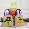 Cartoon Halloween Obecne Okłady Sztuczki Lub Torby Włókna Dyniowe Cukierki Torebki Burlap Tote Torba Wielokrotnego użytku Prezent Wrap Kids Party Decoration Th0098