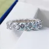 Choucong Brand Top Sell Women Wedding Ring Luxury Jewelry Pure Soild 925 Sterling Silver Round Shape White Topaz CZ Diamond Eternity Moissanite Gemstones Gift