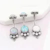 Rechter Grand ASTM F136 Titanium 14G Opaal Navel Button Sieraden Belly Ring CZ Body Piercing