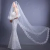 Wedding nupcial véu 3 e 5 metros de comprimento uma camada marfim branco acessórios elegantes Velos de Novia Voile de Mariee