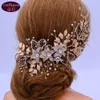 Mariage nuptiale diamant diadème évidé feuilles mariée chapeaux couronne strass avec bijoux de mariage cheveux accessoires diamant Br270w