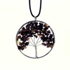 12Pcs/Set Fashion Tree of Life Necklace Natural Healing Round Pendant Amethyst Rose Crystal Colorful Gemstone Chakra Jewelry Woman Gift