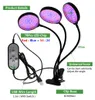 전체 스펙트럼 LED 빛 DC5V USB 데스크탑 클립 PHYTO 램프 전극이없는 디밍 타이머 컨트롤 식물 조명 묘목 꽃 텐트 상자