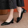 SOPHITINA rétro chaussures pour femmes talon épais bouche peu profonde décoration en métal chaussures pour femmes bout pointu quotidien portable dame pompes AO277 210513