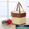 Panier de pique-nique tissé en bambou panier de rangement avec couvercle et poignée conception experte en usine qualité dernier style Ori5749241