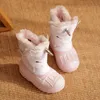 Flickor Unicorn Snow Boots Vattentät Slip Resistant Kall Väder Skor Märke Boy Girls Gummi Stövlar För Kids Fashion Sneakers 211108