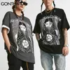 Koszulki Hip Hop Creative Devil Girl Punk Rock Gothic Tshirt Streetwear Moda Harajuku Hipster Casual Luźne Teees Topy 210602