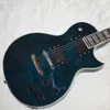 6 Saiten dunkelblaue E-Gitarre mit gestepptem Ahornfurnier, Palisander-Griffbrett, EMG-Pickups