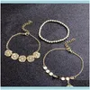 Link, biżuteria, łańcuchowa imitacja imitacja Pearl Bransoletki bransoletki Regulowany złoty kolor bransoletki kwiatowy dla kobiet Drop dostawa 2021 t