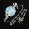 Ny Balance Reiki Natursten Kristall Röda Agates Dowsing Pendulum Circular Cone Charm Hängsmycke för män Kvinnor Mode Divination