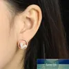 Stud JoiasHome Baroque Heart-shaped Earrings For Women Silver 925 Jewelry Gemstone Ear-studs S925 Hollow Circle Design Party