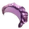 Satynowa Night Sleep Cap Hair Care Cover Turban Szeroki zespół Elastyczna Nakrycia głowy Czapka Bonnet Nightcap Sypial Hat Head Wrap