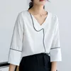 woman tops summer dames blouse zomer blusas mujer de moda Half witte blouse chiffon top office wear ladies blouses 4649 50 210528