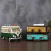 Nostalgic Retro Metal Car Redio Tissue Box Model Multifunction Decoration Ornament Room Display Tissue Pumping Storage Box Gifts 210326