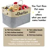 Personalized Pet Dog Toy Storage Basket Canvas Bag Foldable Toys Linen Box Bins Accessories Supplies